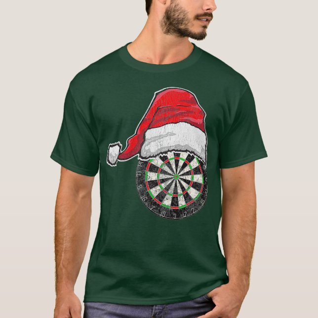 Darts jul Santa Hat Funny Gift Dart Game T Shirt (Framsida)