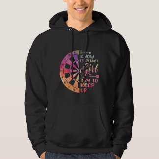 Darts Kvinnor Present Pilar Fält Lag Spela Som en Hoodie