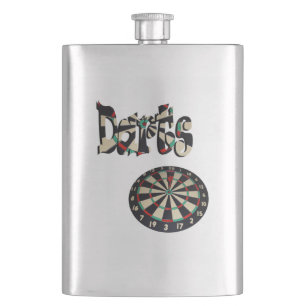 Darts Logotyp och Dartboard, Hip-kolv Fickplunta