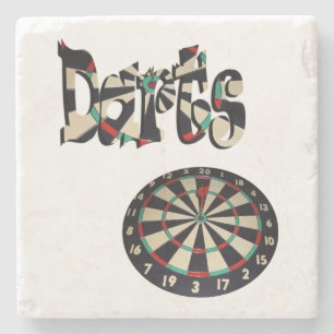 Darts Logotyp och Dartboard. Stenunderlägg