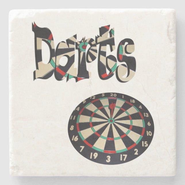 Darts Logotyp och Dartboard. Stenunderlägg (Framsidan)
