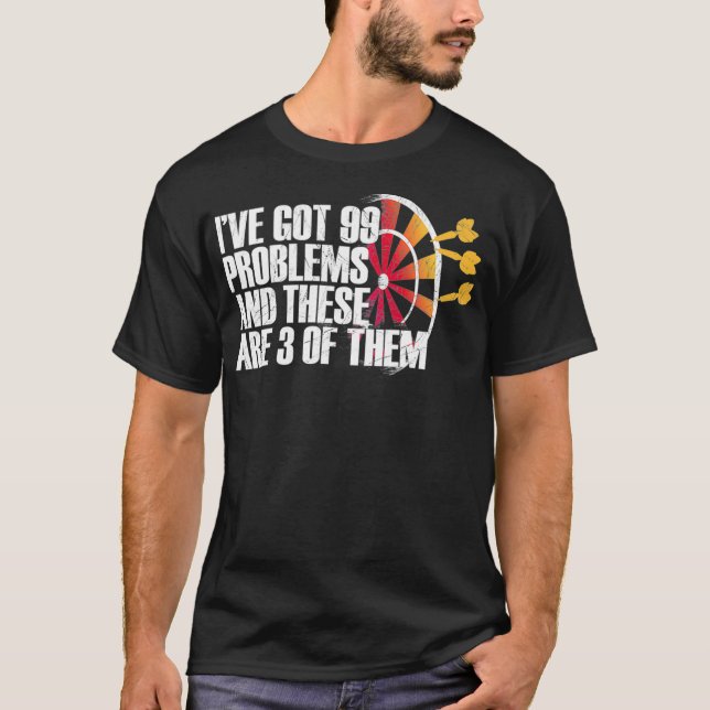 Darts Player Funny Darts Satt T Shirt (Framsida)