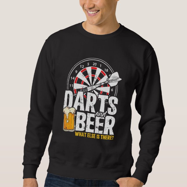 Darts Player Gift 180 Darts & Beer Lång Ärmad Tröja (Framsida)