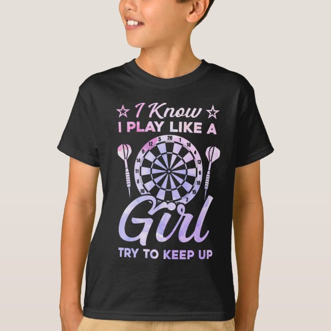 Darts Player Girl Dartboard Queen Dart Women T Shirt (Framsida)