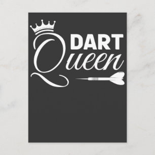 Darts Player Queen Dartboard Dart Girl Vykort