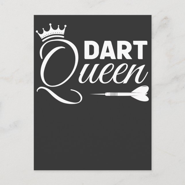 Darts Player Queen Dartboard Dart Girl Vykort (Framsida)
