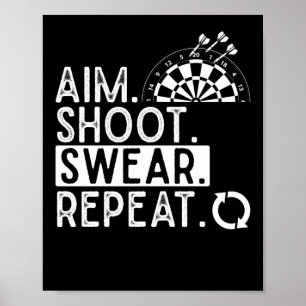 Darts Problems Dartboard Manar Dart Player Poster