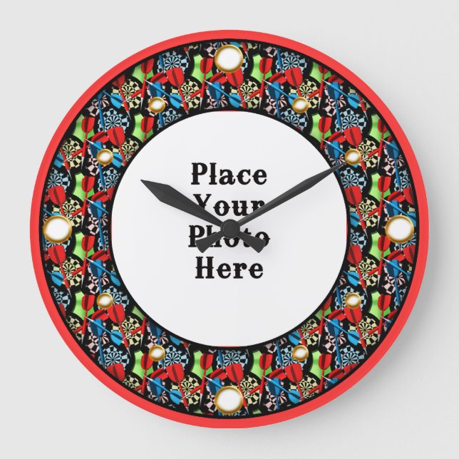 Darts Ram din fotomäggsspärr Stor Klocka (Framsida)