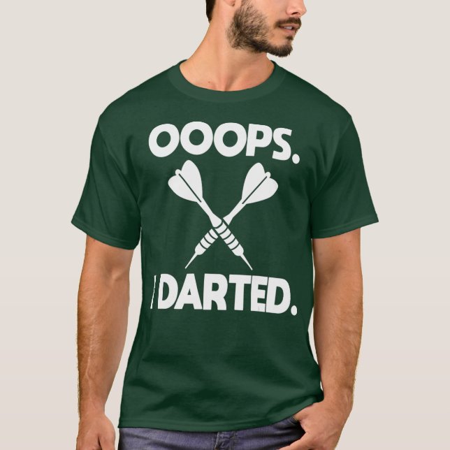 Darts Shirt Joke Ooops I Darny Dart Humor T (Framsida)