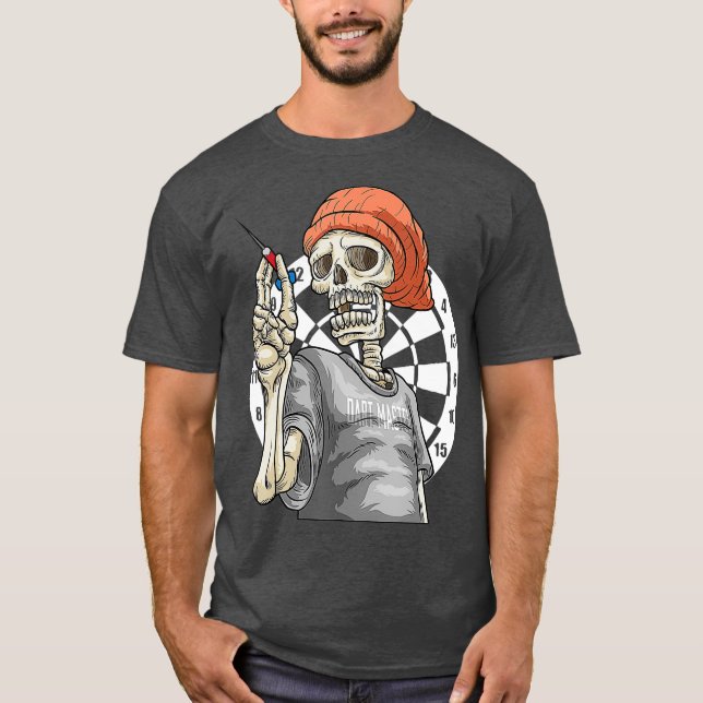 Darts skeleton-spelare - mörknar champions-lag t shirt (Framsida)