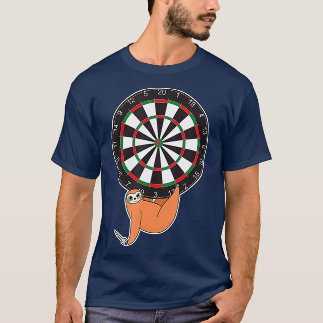 Darts Sloth Dartboard Regler Dart Scoring T Shirt (Framsida)