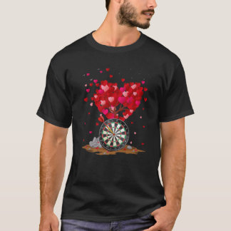 Darts Sports Lover Heart Shape Darts Valentine's D T Shirt