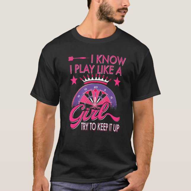 Darts Women Dartboard Girls Darting Da T Shirt (Framsida)