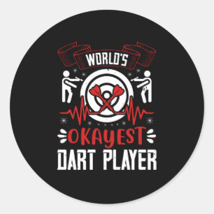 Darts - World's Okayest Dart Player Runt Klistermärke
