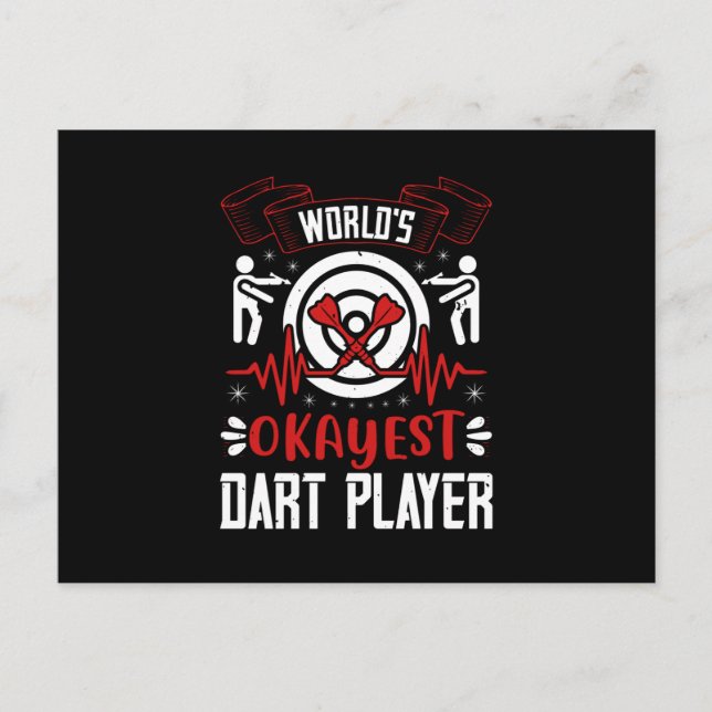 Darts - World's Okayest Dart Player Vykort (Framsida)
