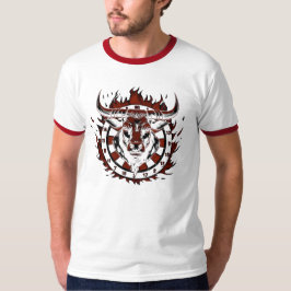 Dartscheibe Feuer Stier Bulle Spezialdesign T Shirt