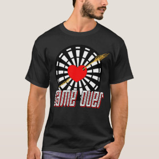 Dartscheibe mit Pfeil im Herz Game over T Shirt