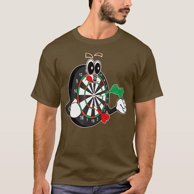 Dartsport - Dartboard med ansikte T Shirt (Framsida)