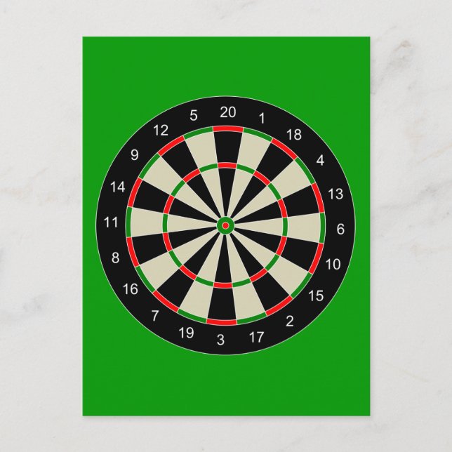 darttarget_Vector_Clipart DARTS DARTBOARD-MÅL Vykort (Framsida)