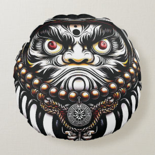 Daruma-docka Japansk konst Rund Kudde