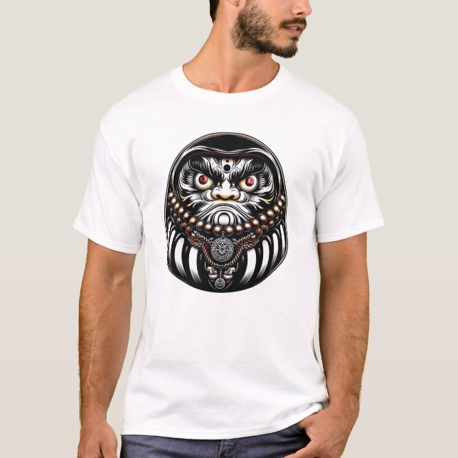 Daruma-docka Japansk konst T Shirt (Framsida)