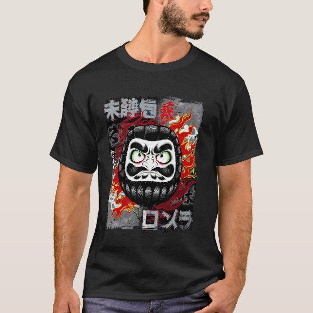 Daruma-docka Japansk Lucky Charm T Shirt (Framsida)