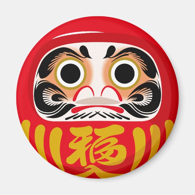 Daruma-docka (traditionell japansk lyckobringande  magnet (Framsidan)
