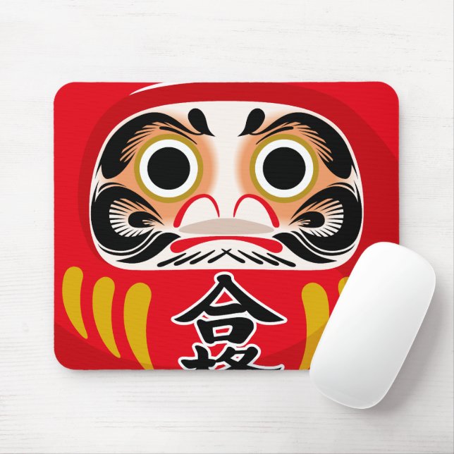 Daruma-docka (traditionell japansk lyckobringande  musmatta (Med mus)