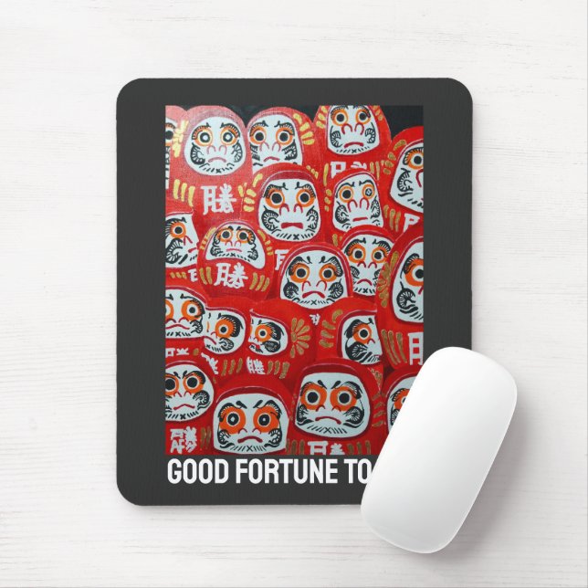 Daruma-dockor målade av Alfred Fox Musmatta (Med mus)