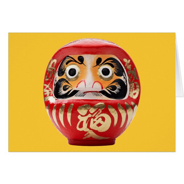 Daruma doll hälsningskort (Framsidan Horizontal)