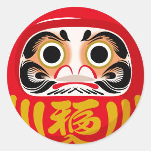 Daruma Doll Runt Klistermärke