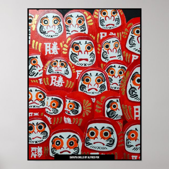 Daruma Dolls Painting av Alfred Fox Poster (Framsidan)
