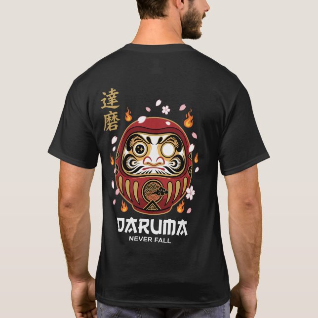 Daruma - Faller aldrig T Shirt (Baksida)