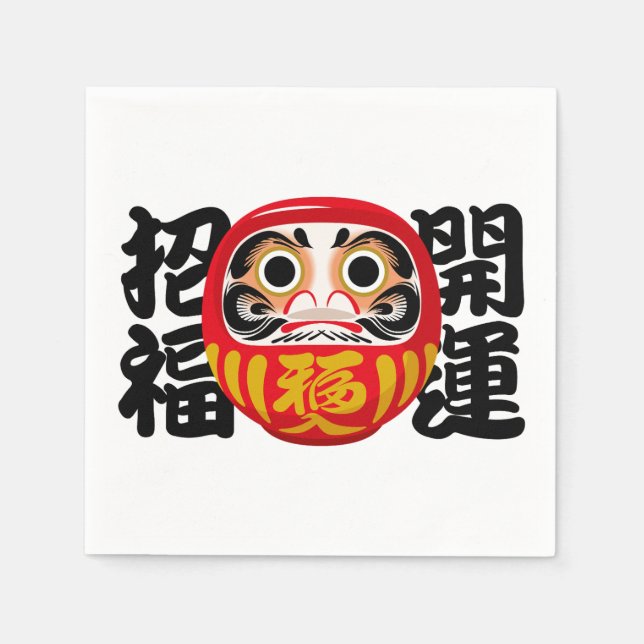Daruma för Lycka till & Happity Pappersservett (Framsidan)