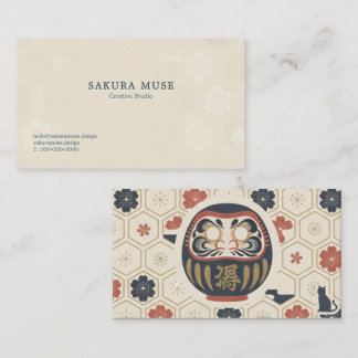 Daruma & Hidden Cat Business Cards Visitkort