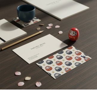 Daruma & Hidden Cat Business Cards Visitkort