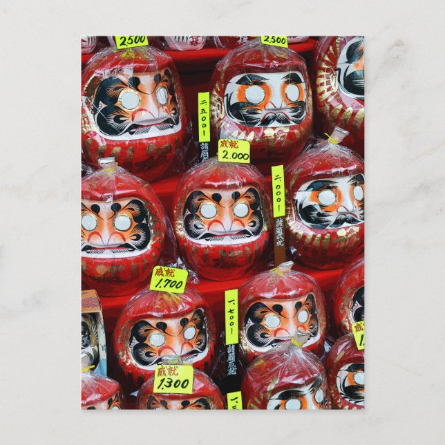 Daruma Lyckodockor från Japan Vykort (Framsida)