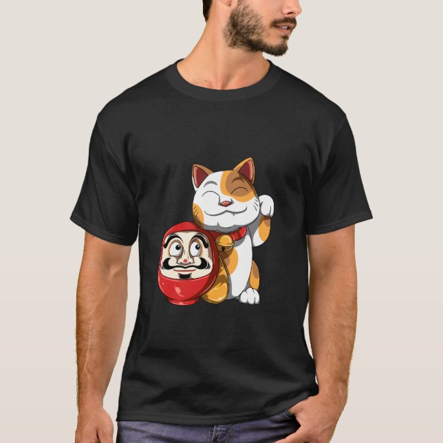 Daruma och Lucky Cat T Shirt (Framsida)