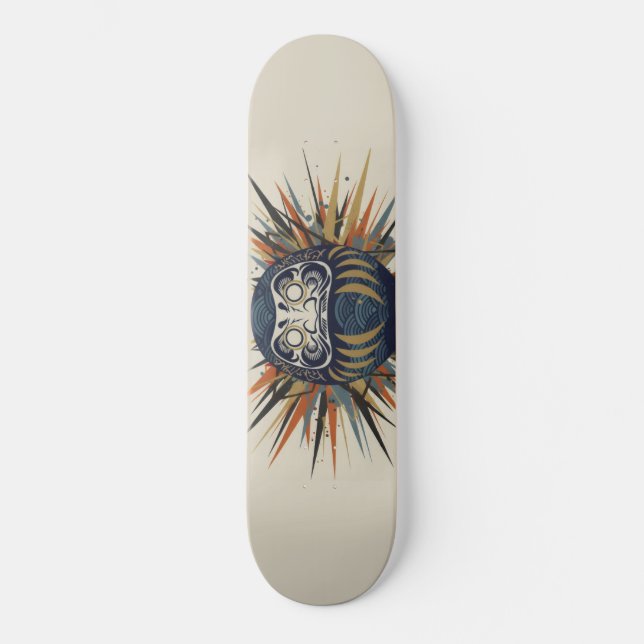 Daruma Skateboard – Japanese Ukiyo-e Inspired Art (Framsida)