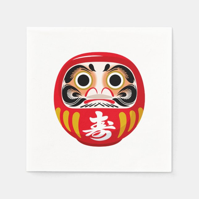 Darumadoll (traditionell japansk charm från lycka  pappersservett (Framsidan)