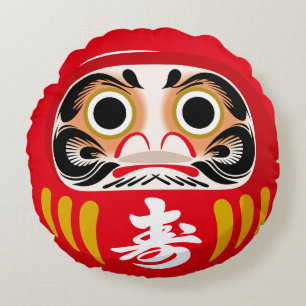 Darumadoll (traditionell japansk charm från lycka  rund kudde