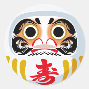 Darumadoll (traditionell japansk charm från lycka  runt klistermärke
