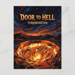 Darvaza gasfältskratten Turkmenistan Vykort