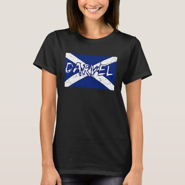 Darvel Ayrshire Scotland UK Scottish flag Saltire  T Shirt (Framsida)