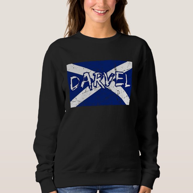 Darvel Ayrshire Scotland UK Scottish flag Saltire  T Shirt (Framsida)