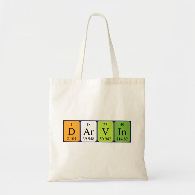 Darvin Periote bord namn tote bag Tygkasse (Framsidan)
