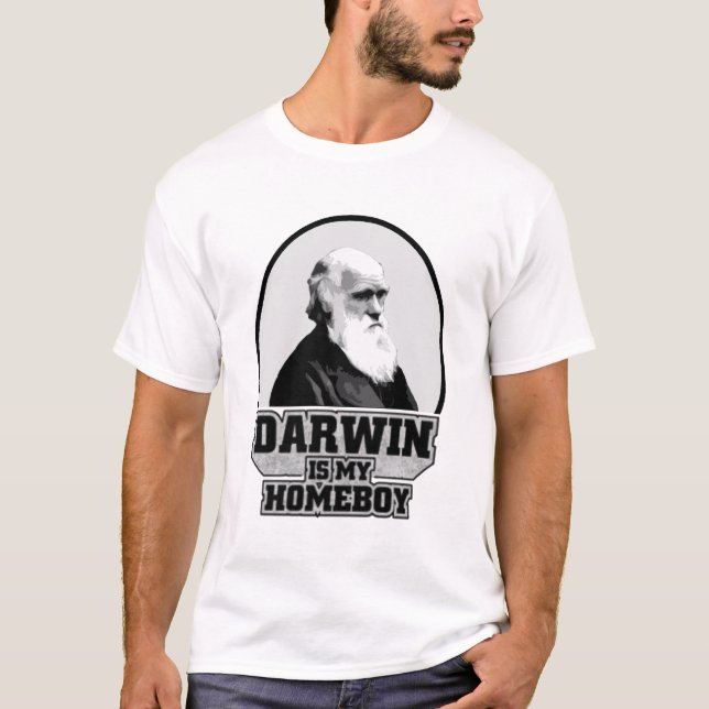 Darwin är min Homeboy   ateistskjorta T Shirt (Framsida)