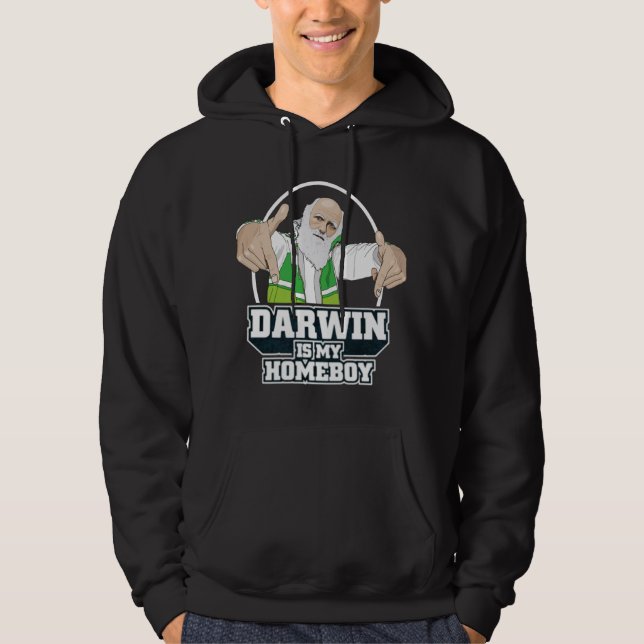 Darwin är min Homeboy (full färg) Munkjacka (Framsida)