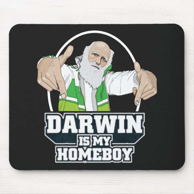 Darwin är min Homeboy (full färg) Musmatta (Framsidan)