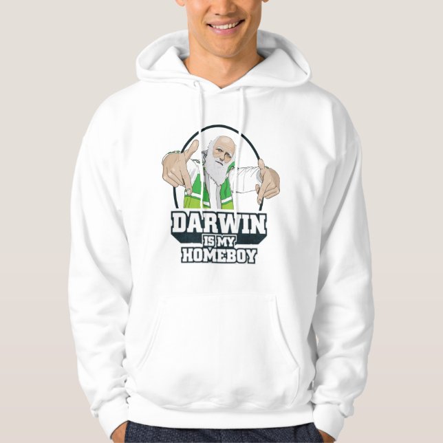 Darwin är min Homeboy (full färg) Sweatshirt Med Luva (Framsida)
